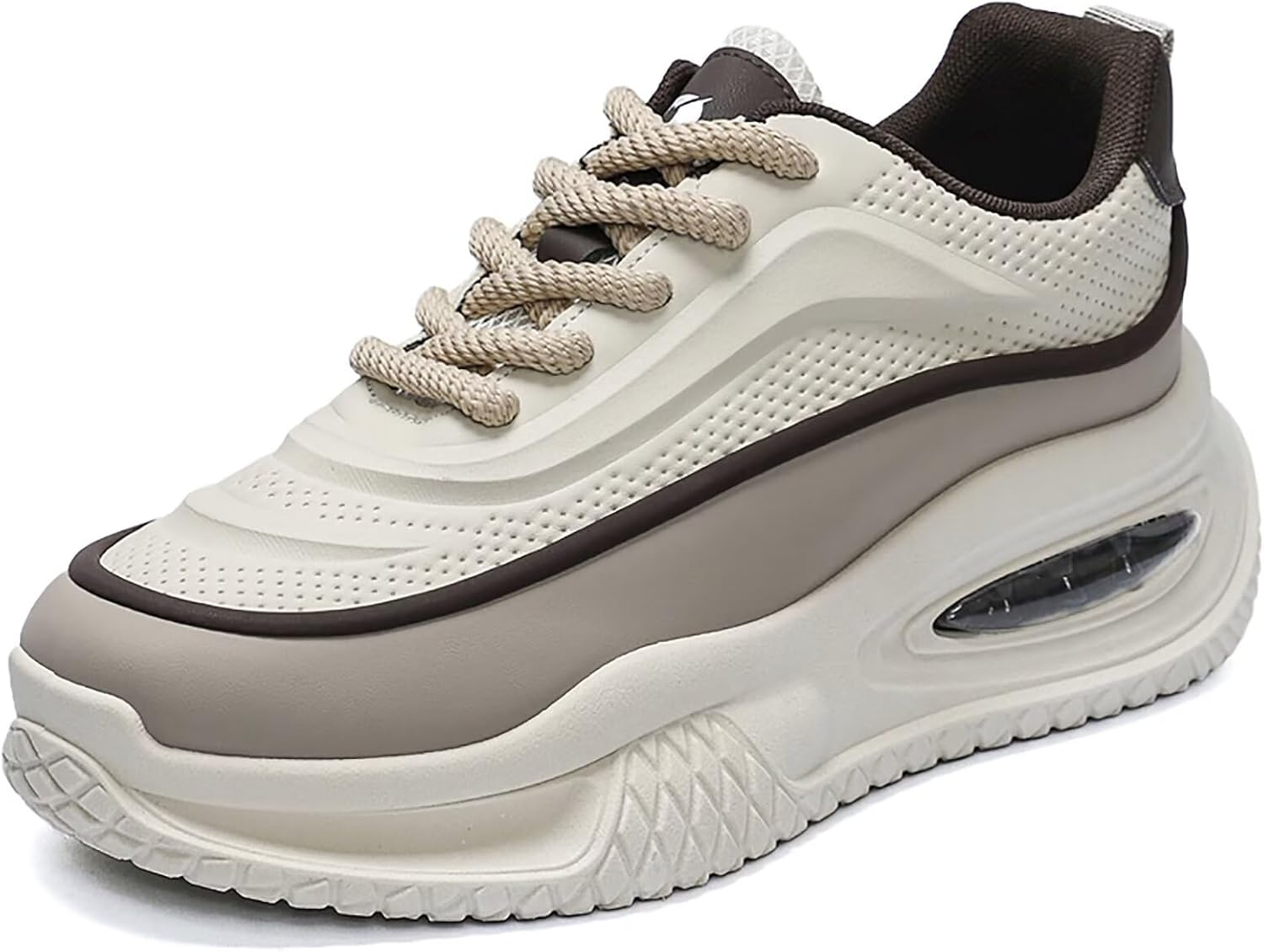 

Мужские модные кроссовки TERBOFIN для повседневной ходьбы, комфортные противоскользящие платформенные туфли, бежевый