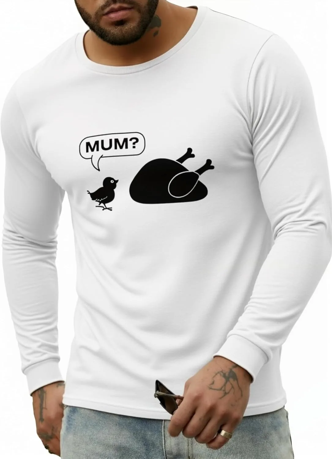 

Мужская футболка с длинным рукавом и принтом CJQCJQ