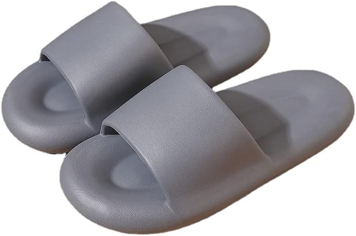 

Тапочки-подушки для женщин и мужчин, тапочки-облака, нескользящие, быстросохнущие, для душа, мягкие шлепанцы-облака, сандалии для ванной комнаты Ceinom, серый