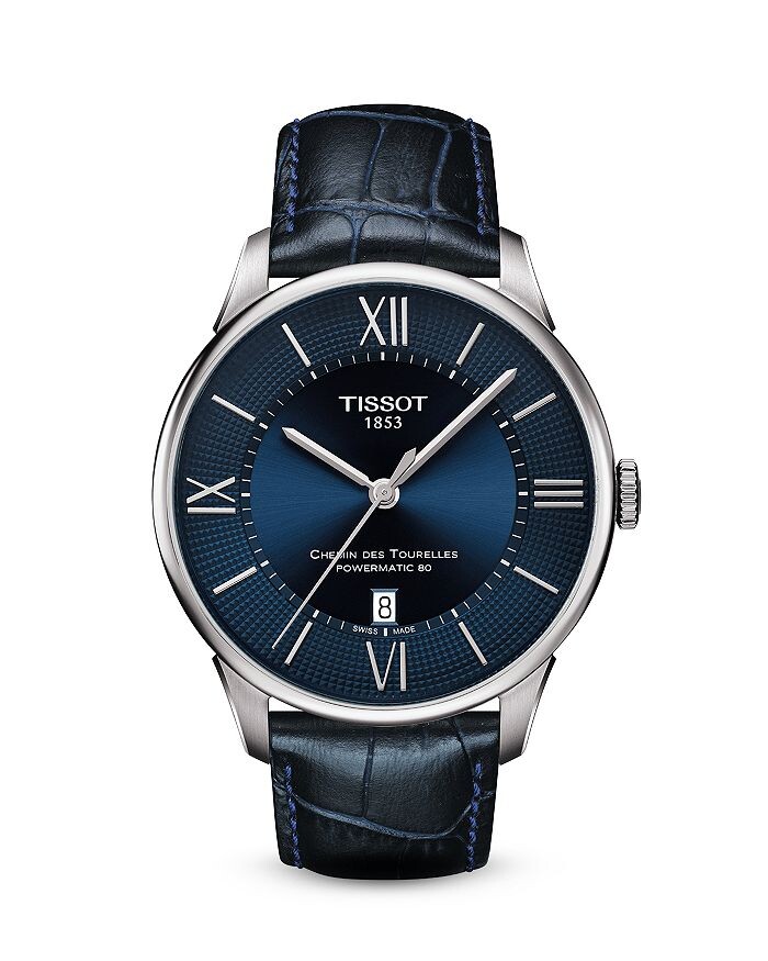 

Часы Tissot Chemin des Tourelles, 42 мм, синий