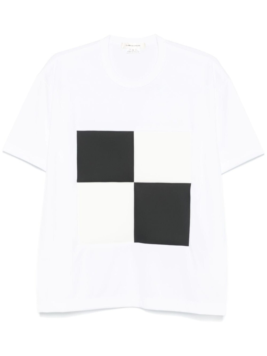 

Футболка Comme Des Garçons из искусственной кожи с нашивками, белый