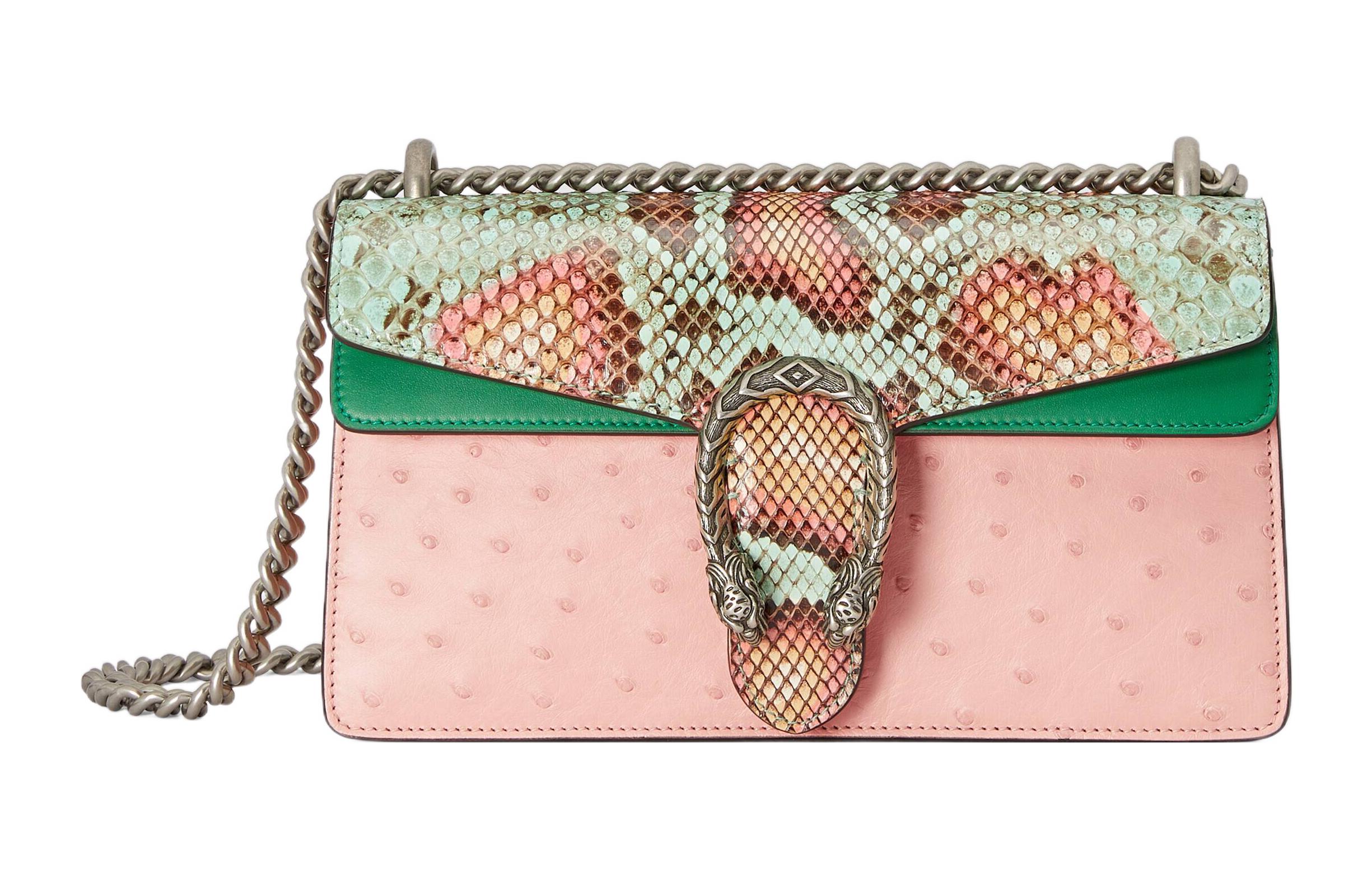 

GUCCI Сумка кроссбоди из кожи страуса и кожи питона