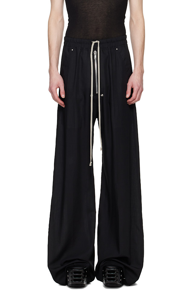 

Голливудские укороченные брюки на шнурке Rick Owens, черный
