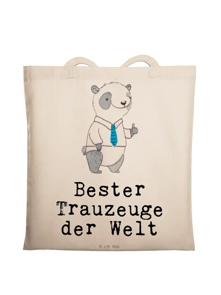 

Сумка для переноски Mr & Mrs Panda Panda Bester Trauzeuge der Welt mit, кремовый