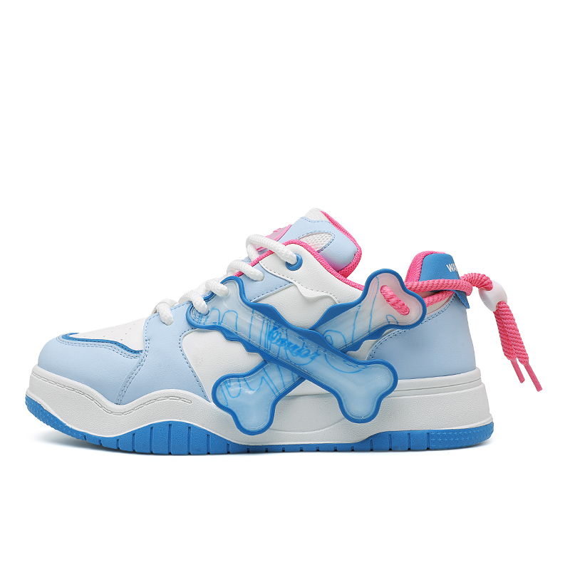 

WARRIOR Унисекс скейтерские кроссовки низкие розово-голубые белые, цвет Blue White