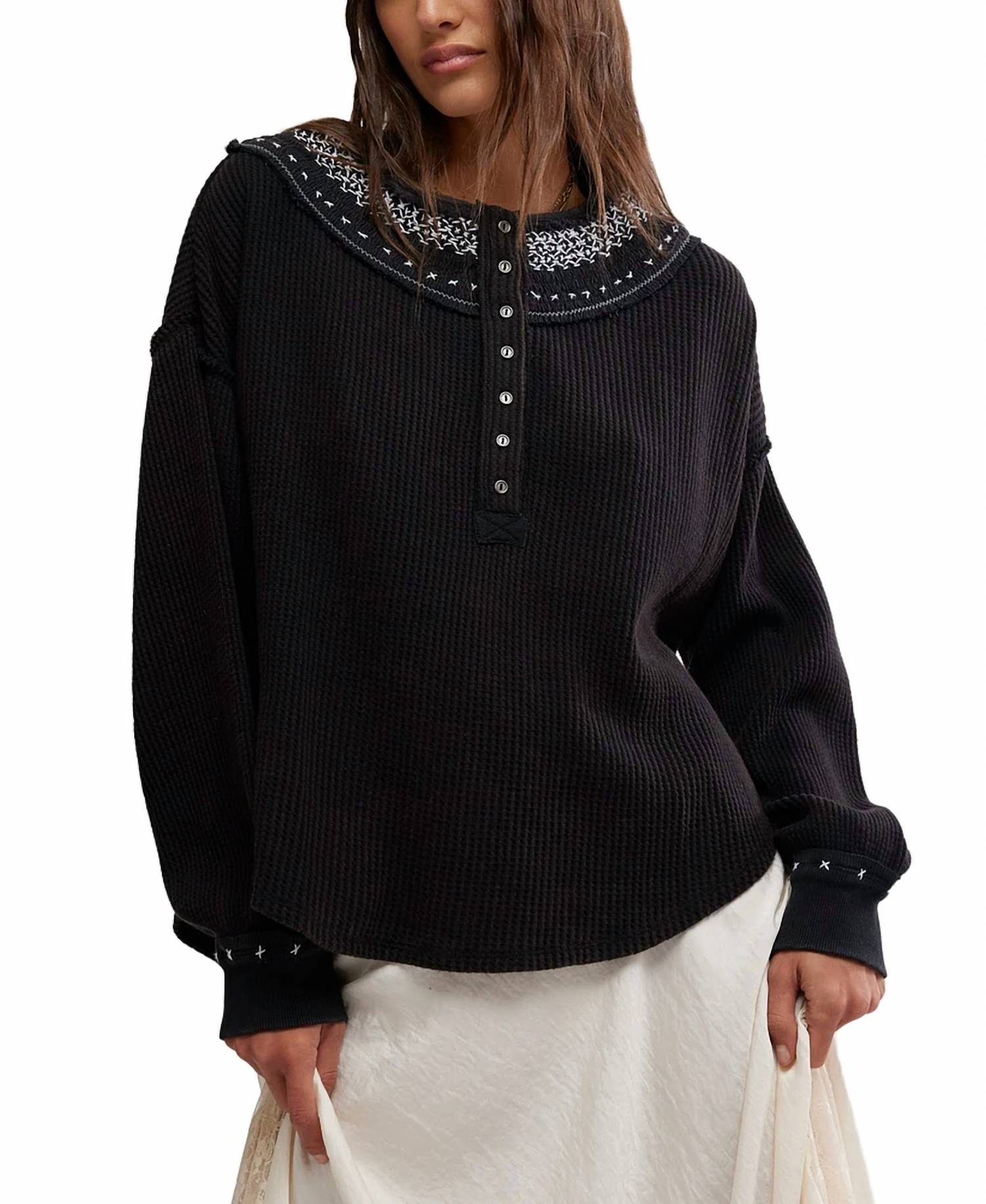 

Свитер Холли Хенли черного цвета Free People