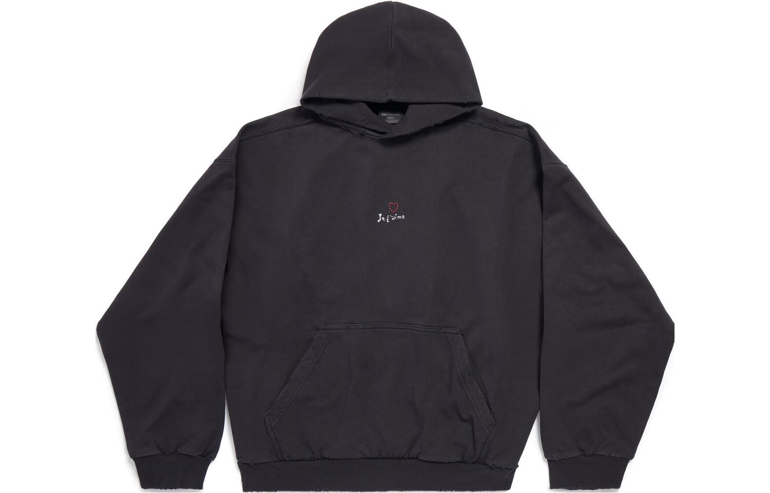 

Толстовка Balenciaga с карманом-кенгуру, черный
