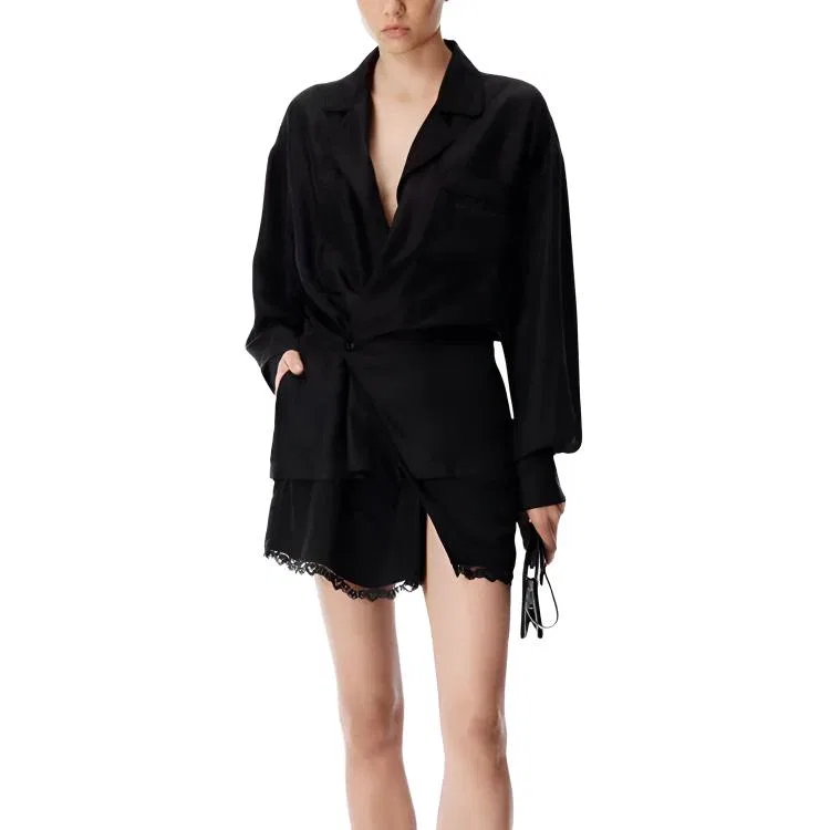 Платье мини wrap Alexander Wang, Black — фото 3