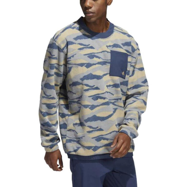 Рубашка texture-print crew sweatshirt 'hemp navy' Adidas, мультиколор — фото 3