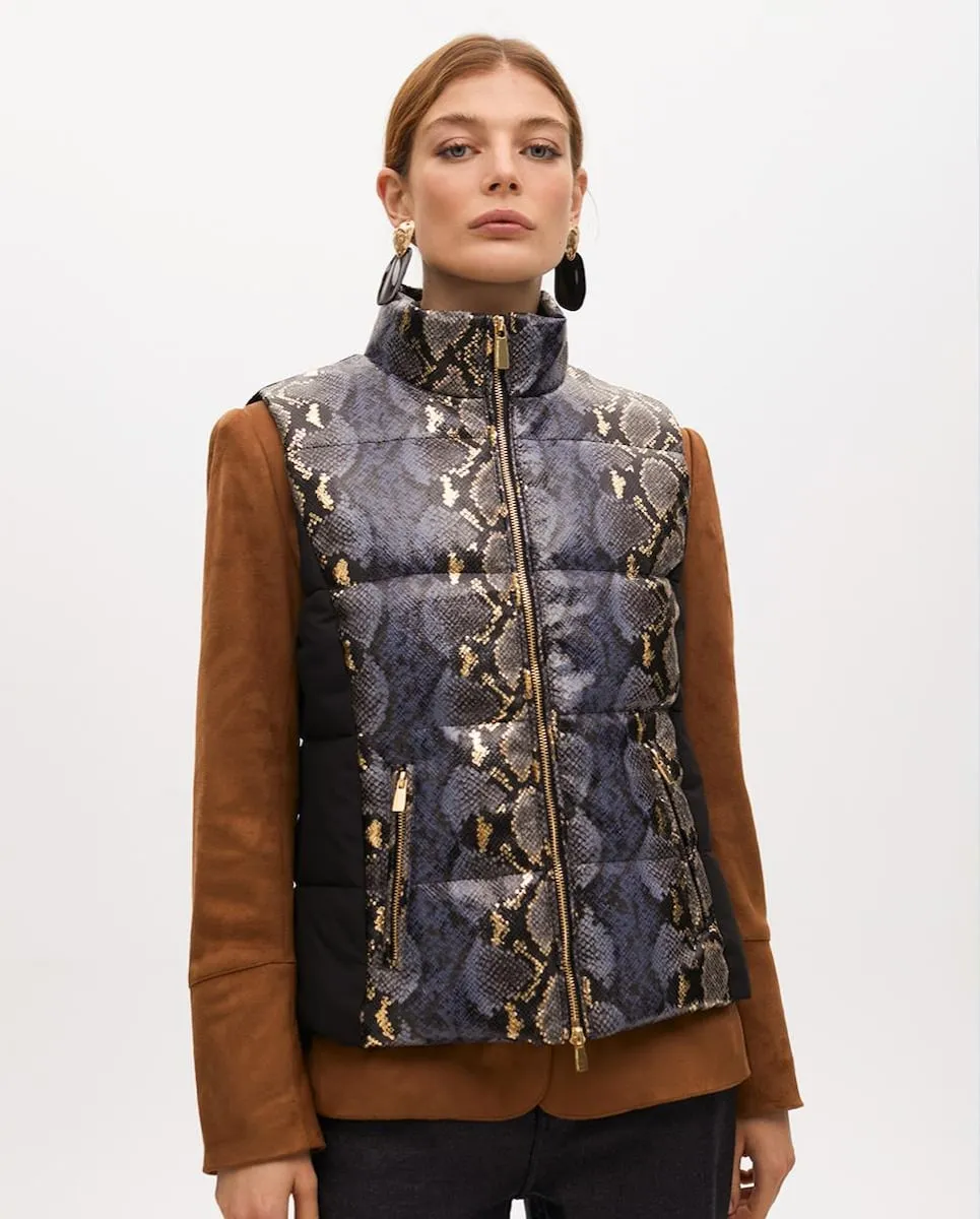 

Женский теплый жилет с анималистичным принтом и застежкой-молнией Lola Casademunt, синий/черный