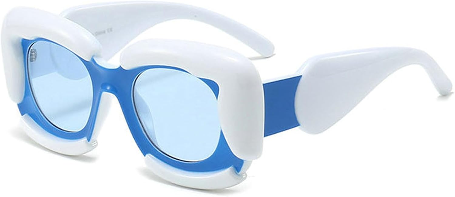 

Хелена Милые толстые квадратные солнцезащитные очки для женщин и мужчин, модные, с надувной оправой в стиле хип-хоп, очки для вечеринок в стиле Y2K, забавные очки helena, Blue