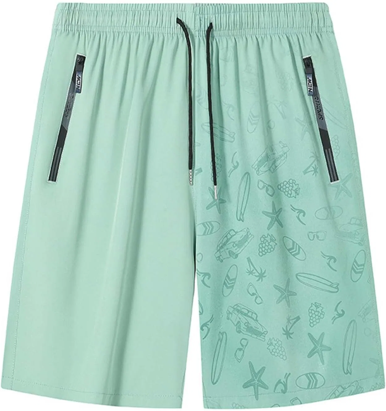 Шорты для активного отдыха Ice Silk Stretch Quick-Dry, Unisex, C20 Light Green (water Effect)