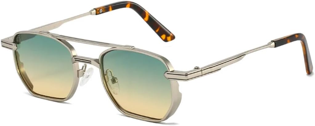 

Модные солнцезащитные очки в металлической оправе с двойной перемычкой для мужчин и женщин, в стиле ретро, ​​для уличной стрельбы, с защитой от УФ-излучения UV400 VFDHN, 5237-c7