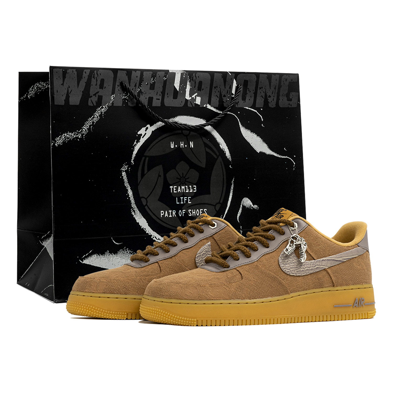 Кроссовки Air Force 1 Kaleidoscope, Hunt, Shopping Bag Skateboard Shoes Unisex Wheat Nike, wheat
