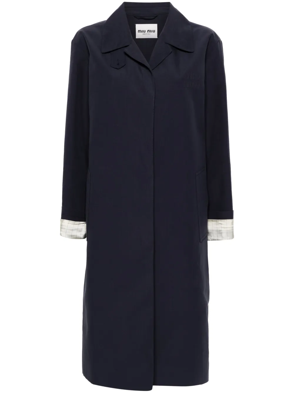 

Однобортное пальто MIU MIU, синий