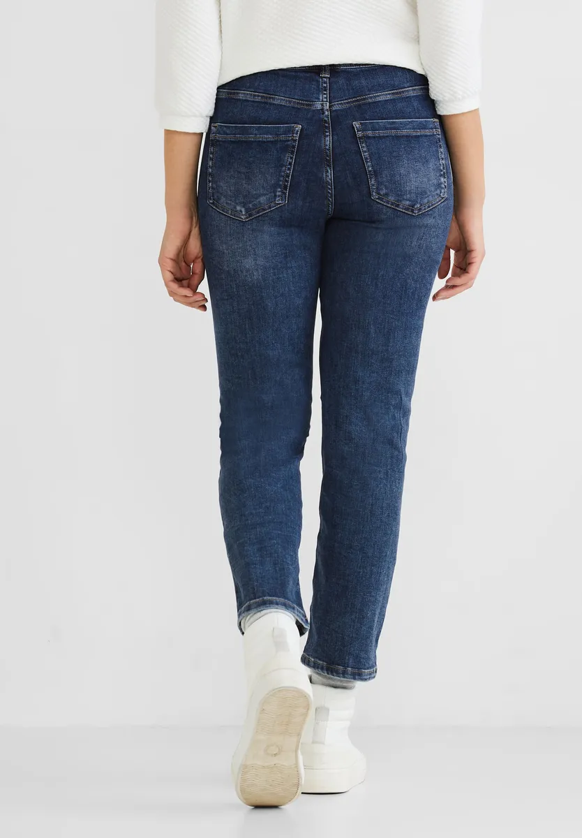 

Узкие джинсы STREET ONE с четырьмя карманами, цвет Deep Indigo Used Wash