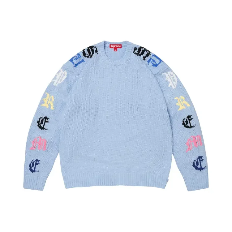 Свитер Supreme Old English Sleeves 'Light Blue'