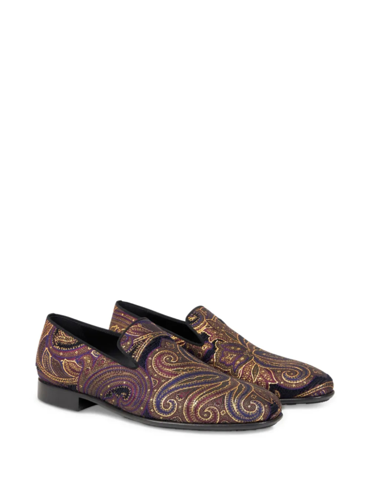 Мокасины ETRO с жаккардовым узором пейсли, золотой — фото 2