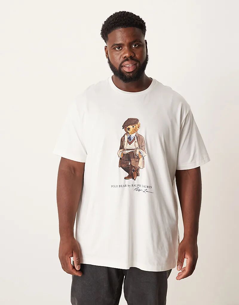 

Футболка Polo Ralph Lauren Big & Tall Heritage с принтом медведя в белой кепке