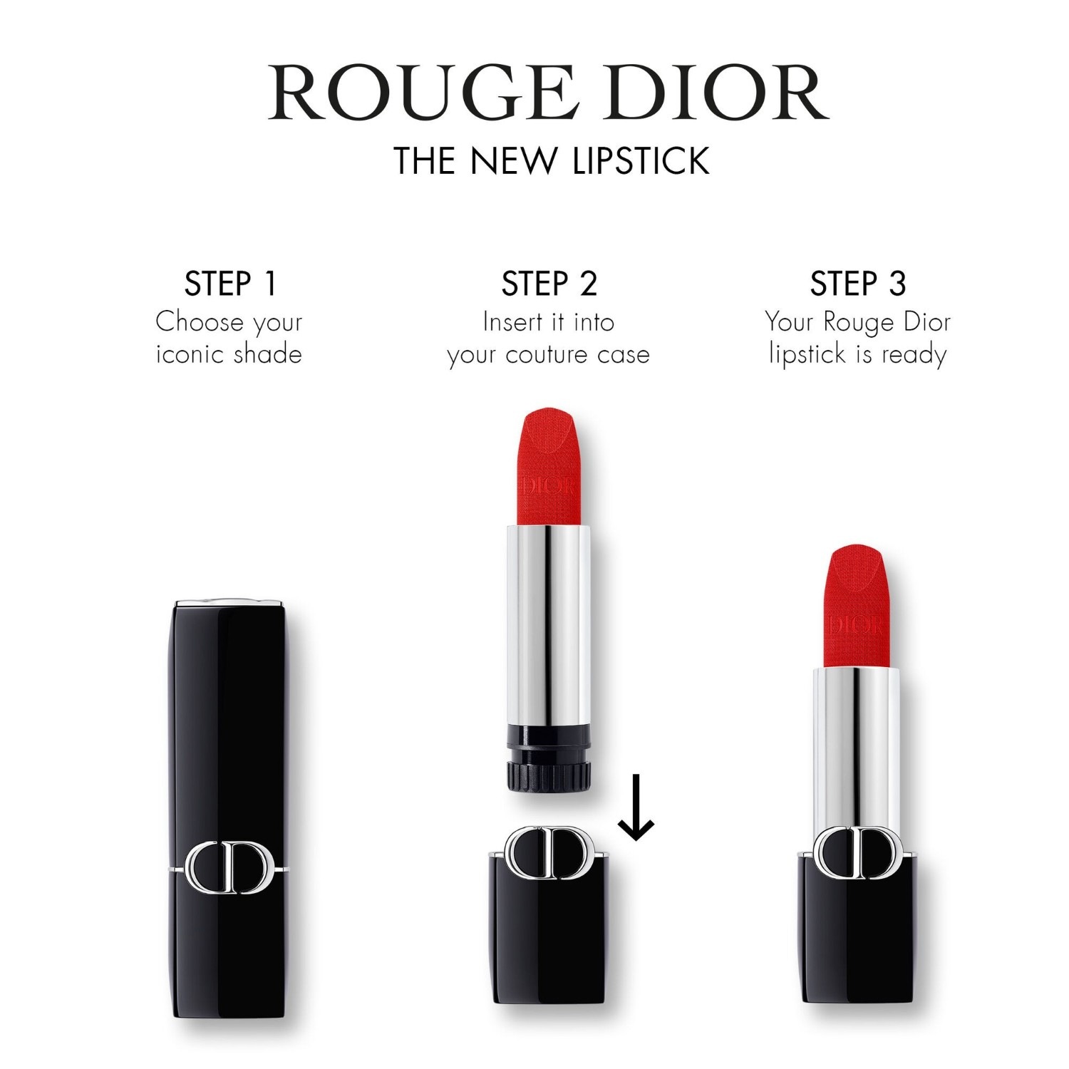 Помада для губ rouge dior velvet refill Dior, 525 - chérie, вес 3.2 гр. — фото 4
