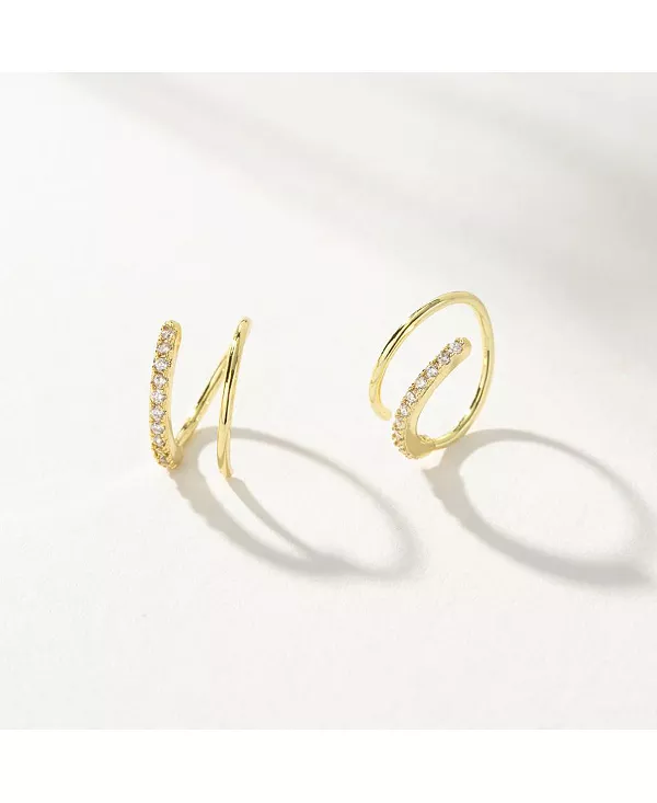 

Серьги с двойным ореолом, покрытые 14-каратным золотом Uncommon James, clear