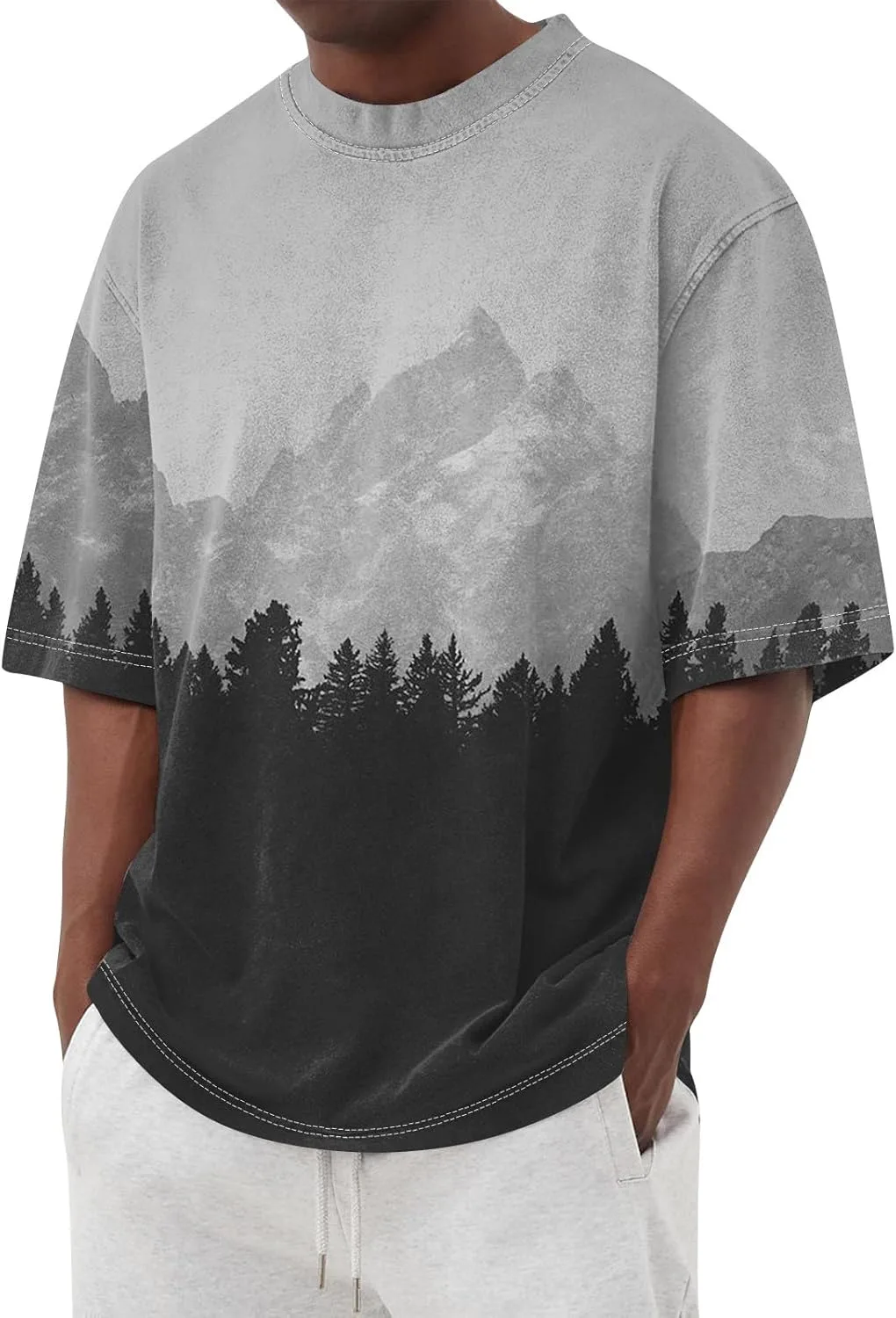 

WENKOMG1 мужская футболка с коротким рукавом и круглым вырезом, с принтом, S-4XL