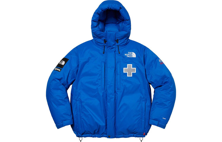 Пуховик Supreme The North Face на молнии, розовый — фото 4