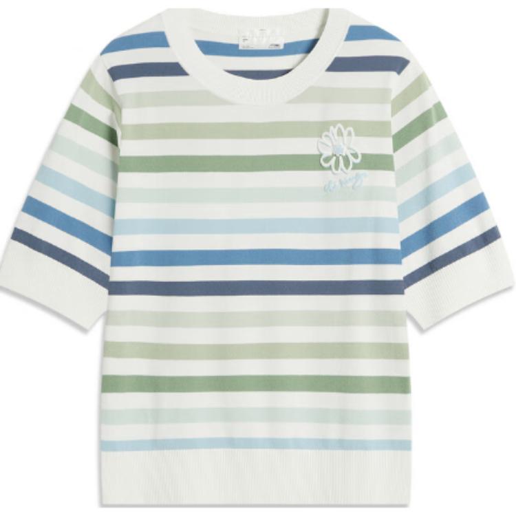 

LINING Футболка Women's Green Stripes, Зеленый, LINING Футболка Women's Green Stripes