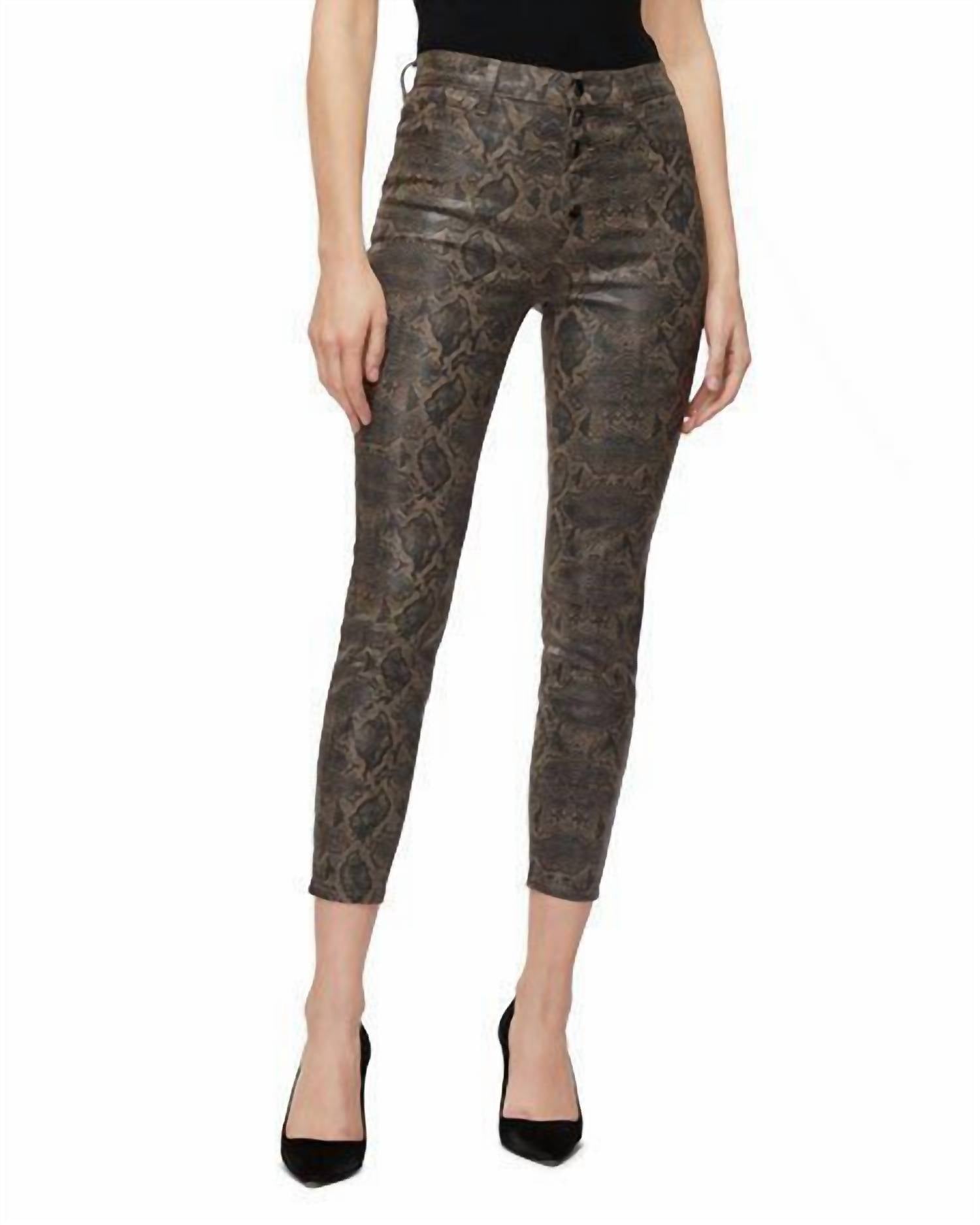 

Джинсы Lillie High Rise Snake Print Skinny Crop с покрытием в стиле боа с покрытием J Brand, цвет coated boa