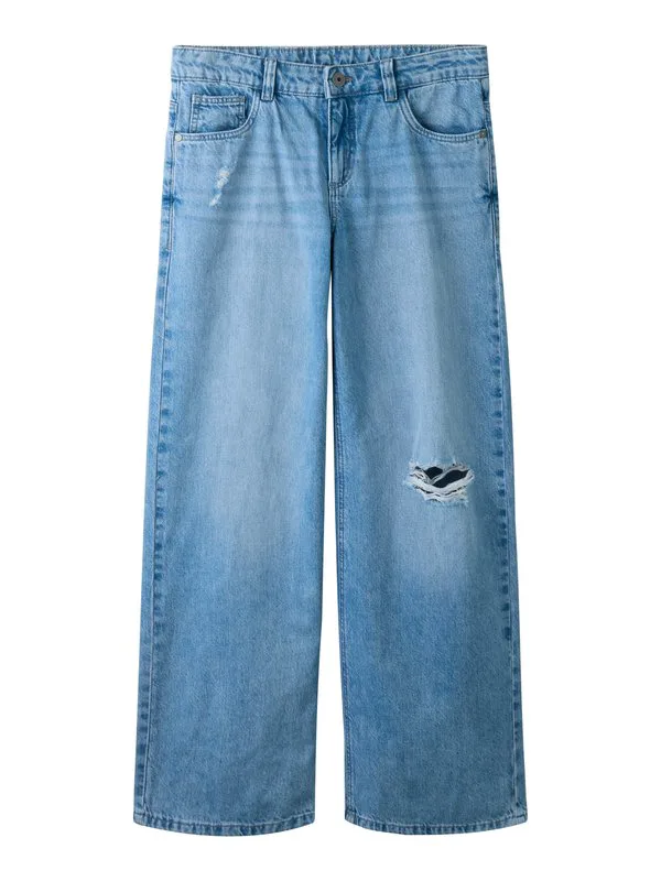 Джинсы прямого кроя с эффектом потертости Two Soon, Medium Blue Denim — фото 4