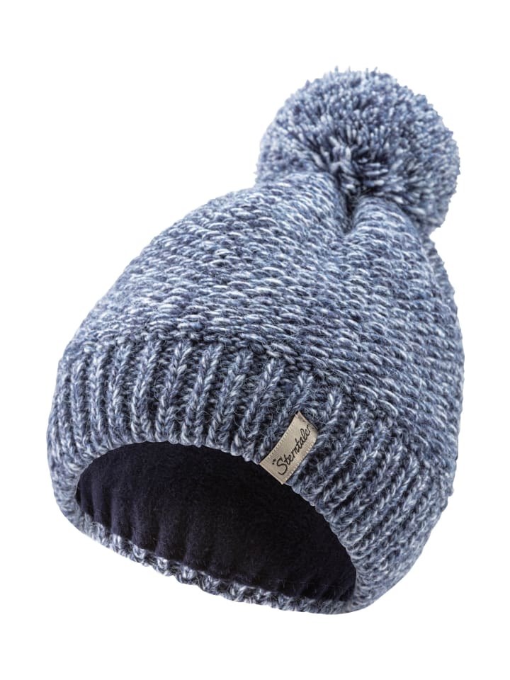

Вязаная шапка разноцветная темно-синего цвета Sterntaler