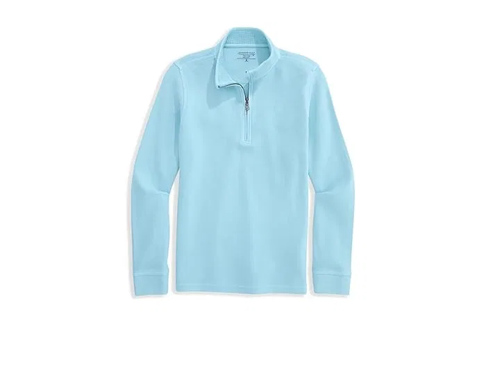 Свитшот с четверть-застежкой Coastline Garment Dye Q-Zip Vineyard Vines Kids, Sea Splash