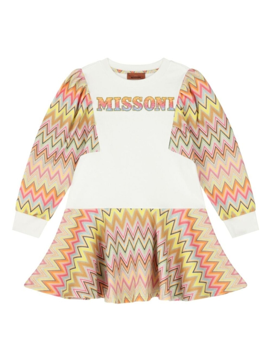 

Missoni Kids мини-платье с зигзагообразным принтом, белый