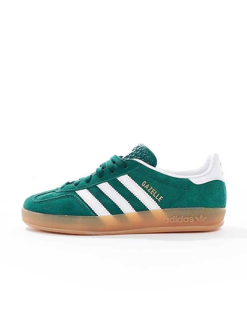 Зеленые кроссовки для занятий в помещении adidas Originals Gazelle — фото 2
