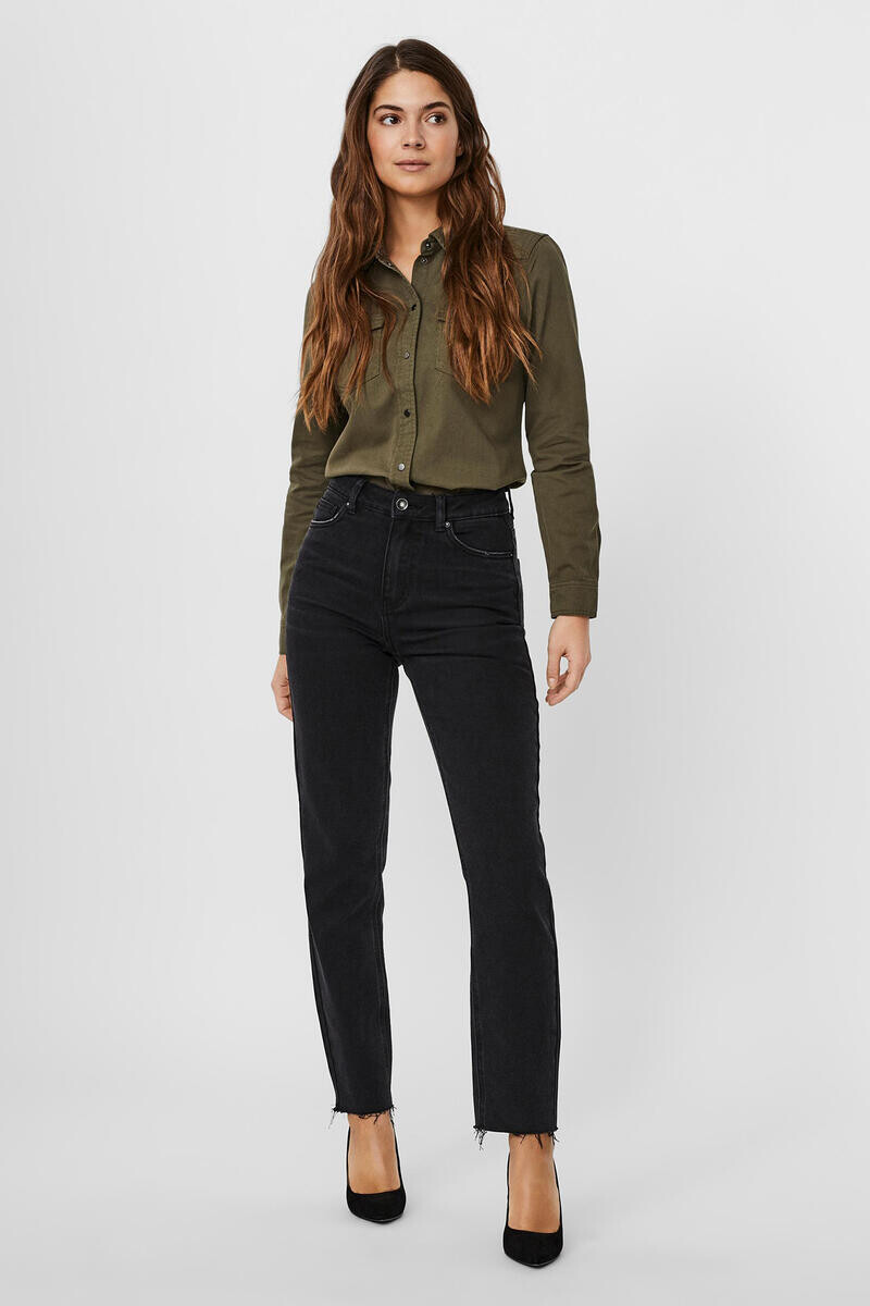 

Прямые джинсы с высокой посадкой Vero Moda, черный