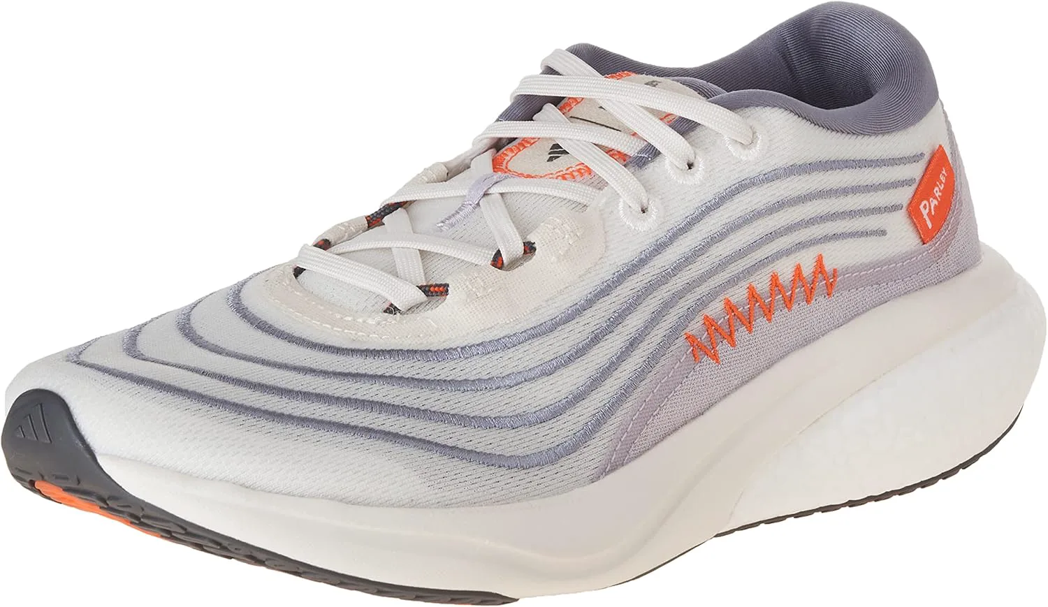 

Adidas Supernova 2 X Parley, мужские беговые кроссовки, серебристо-фиолетовый/оранжевый