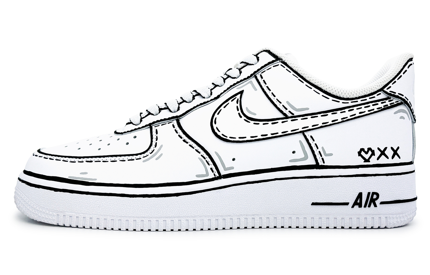 

Кроссовки Nike Air Force 1 противоскользящие износостойкие мужские низкие для скейтбординга бело-черные, цвет White Black