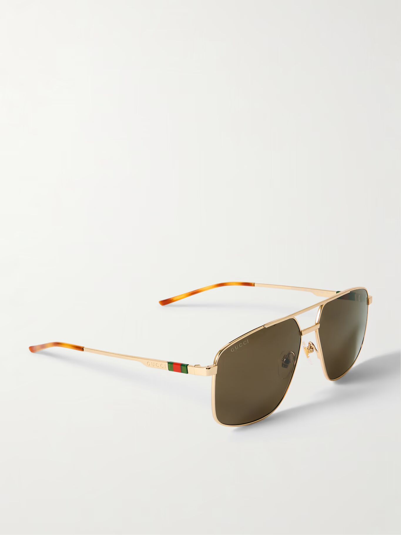

Солнцезащитные очки Navigator Aviator золотистого цвета GUCCI EYEWEAR, коричневый