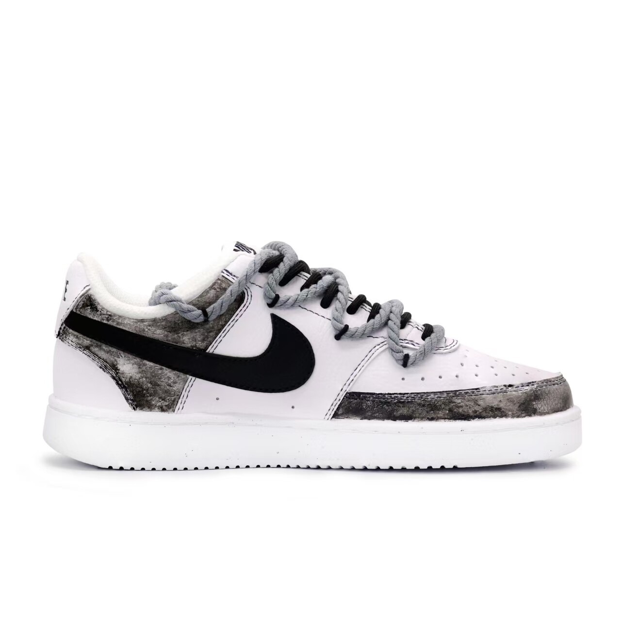 Кроссовки Nike Court Vision 1 Skateboard Shoes Men Low-Top Black White Gray — фото 2