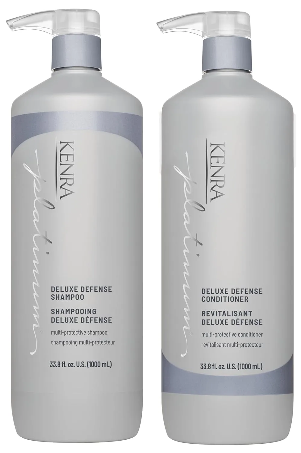 Кондиционер Kenra Platinum Deluxe Defense | Укрепляет и предотвращает ломкость | Восстанавливает поврежденные волосы | Придает блеск | Защищает цвет | Без сульфатов | Для всех типов волос 500 мл (2 шт.)