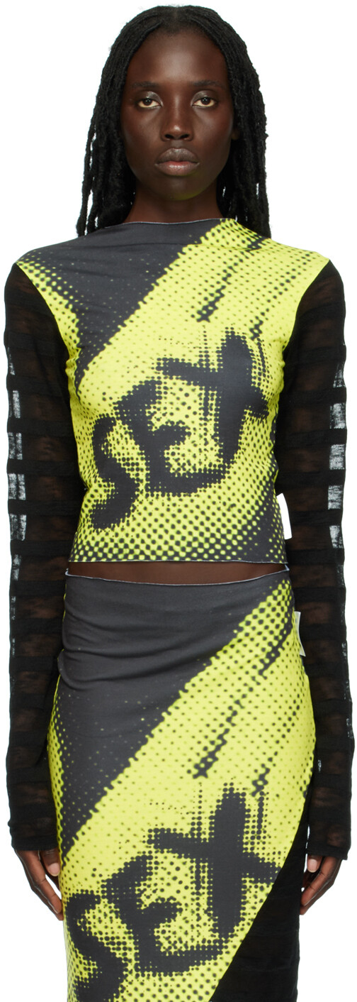 

Эксклюзивная футболка ENE Green & Black 'ex' с длинным рукавом 1XBLUE