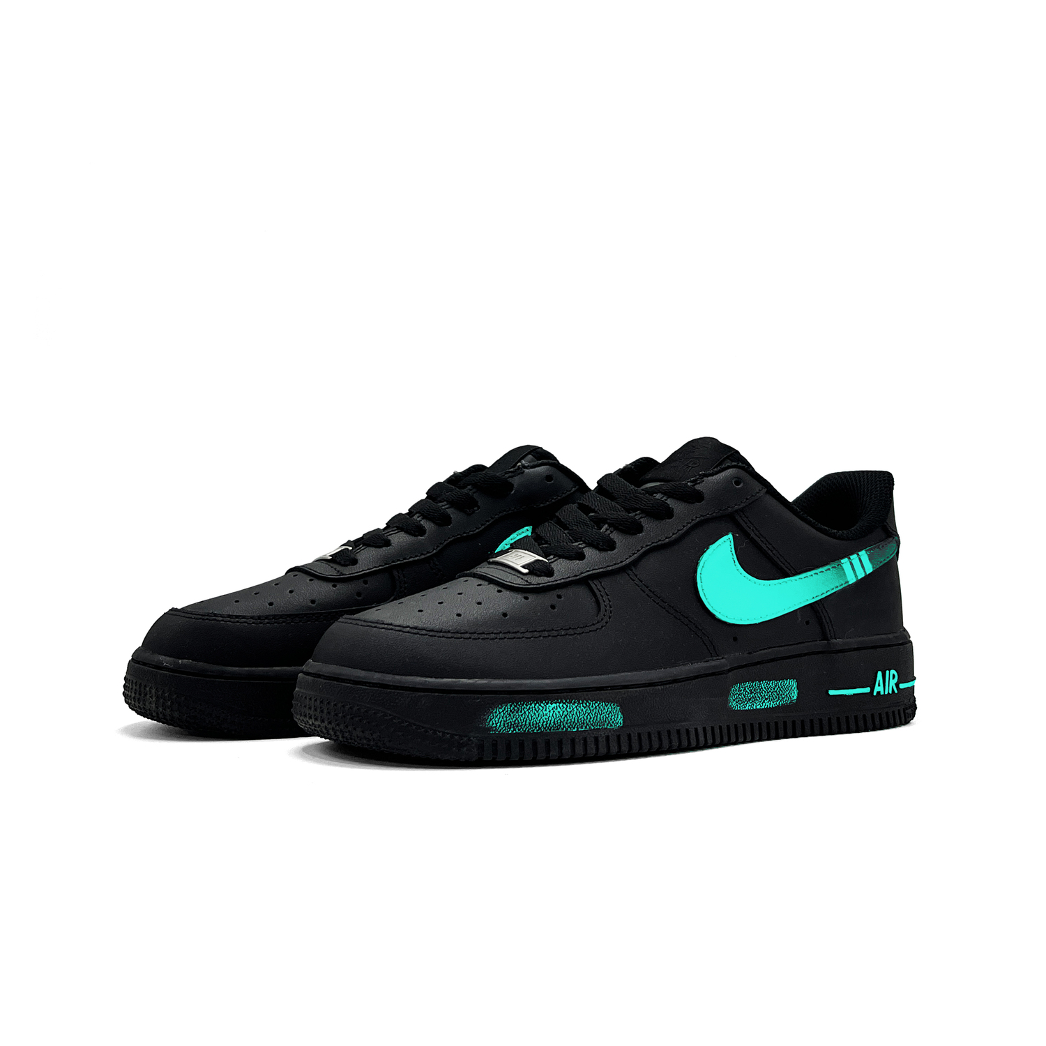 Air Force 1 Green Quiet устойчивые к истиранию низкие скейтборд кроссовки Unisex Nike, черный — фото 4