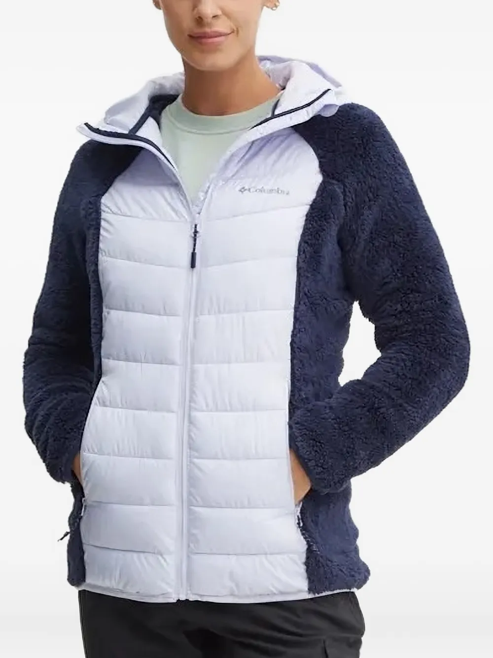 

Стеганая куртка с флисовыми вставками Columbia, синий