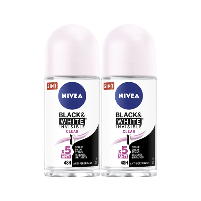 NIVEA Женские невидимые черные белые прозрачные антиперспиранты увлажняющие 50мл/50мл*2 — фото 4