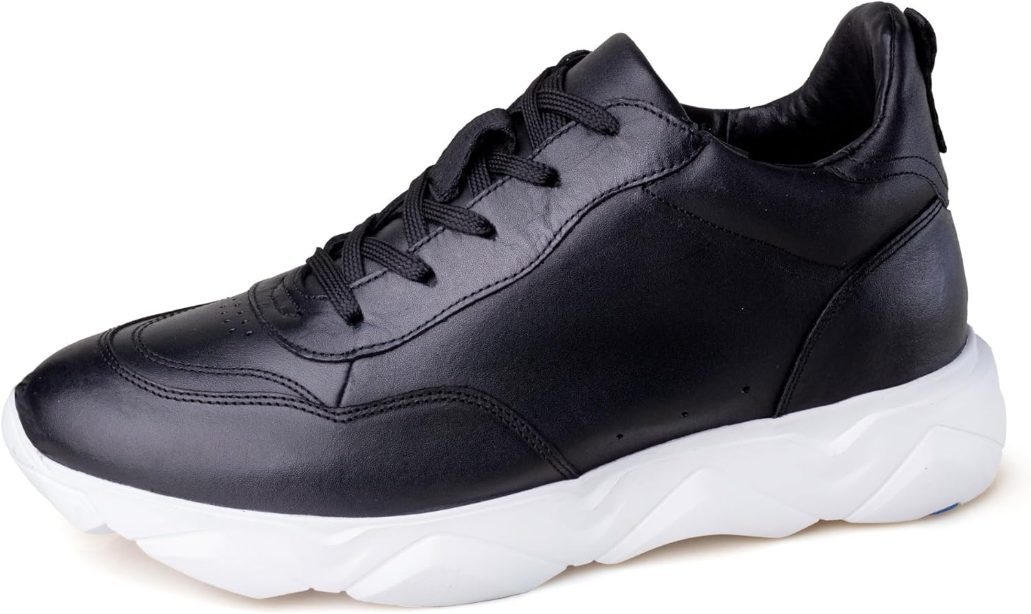 

Мужские невидимые кроссовки-лифтеры VELZANI Forza - увеличение роста на 3,54 (9 см) - натуральная кожа Forza - спортивно-повседневный стиль, черный