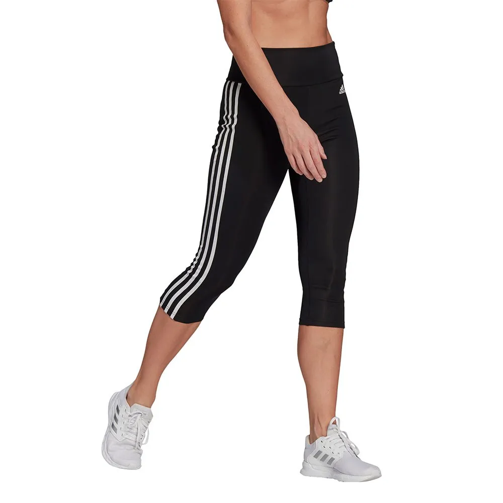 

Тайтсы adidas Designed 2 Move 3 Stripes High waist, черный