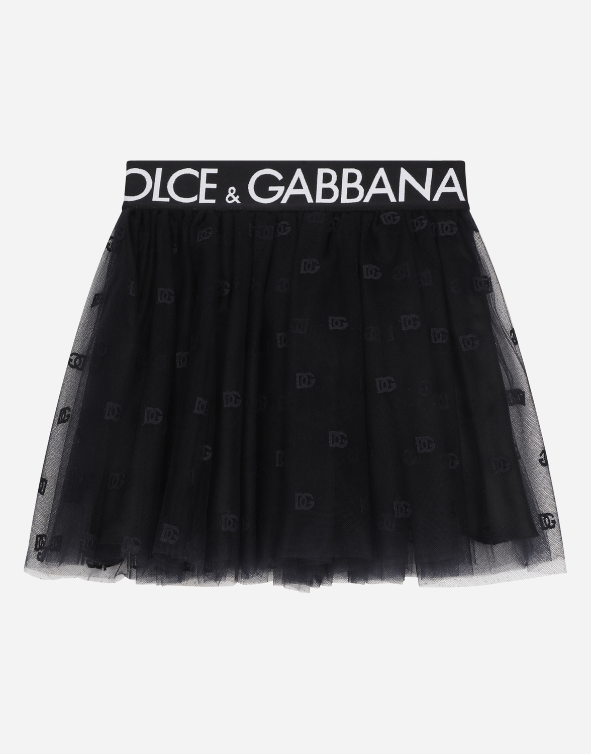 

Многослойная мини-юбка из тюля с фирменной резинкой Dolce&Gabbana, синий