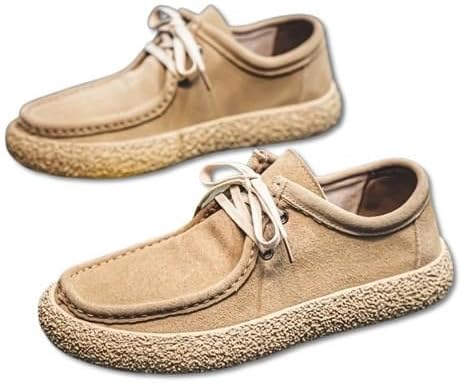 

Мужские винтажные повседневные кроссовки - легкие, всесезонные, на шнуровке, с верхом из искусственной кожи и подошвой из ПВХ, бежевые, с дышащей тканевой подкладкой для комфорта и стиля Minlaidian