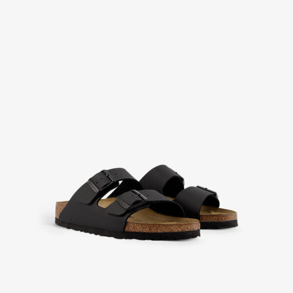 Босоножки Arizona из искусственной кожи с двумя ремешками Birkenstock, черный — фото 3