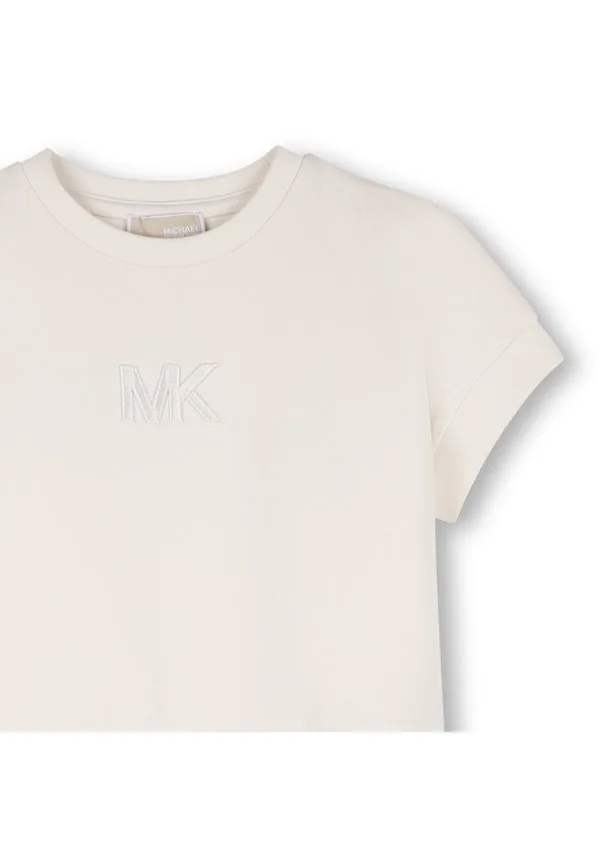 Платье-Свитер с короткими рукавами Michael Kors Kids, Cream — фото 3
